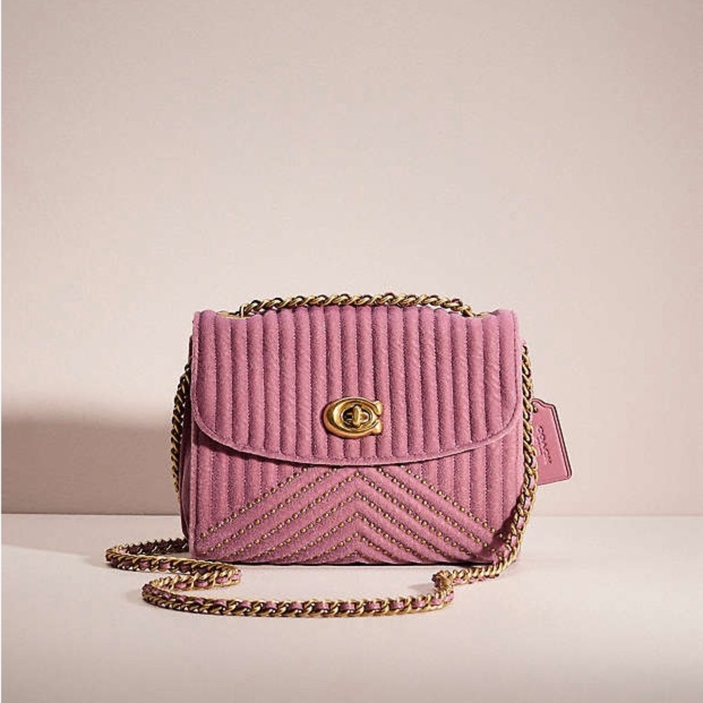 Authentic Coach Bag - Parker 18 With Quilting And Rivets